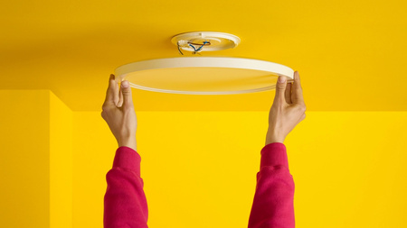 Plafond LED povrchová stropná lampa 22W 2600lm 2700-6500K RGB + TW 42,3cm biela okrúhla Smart SMART WiFi Bluetooth App Superslim WiZ