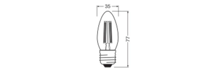 LED žiarovka B35 E27 sviečka 3,4W = 40W 470lm 2700K teplá biela 300° Filament STAR CLASSIC Osram