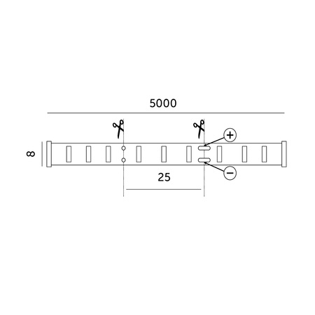 Vonkajší LED pás 5W 475lm 4000K neutrálna biela 1600LED 12V 5m IP65 CRI90 Tramo Premium Kobi