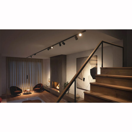 220 cm koľajničková súprava + 4x LED reflektor 20,8 W 2040 lm IP20 biely a farebný Ambiance RGB + TW Black Smart SMART Zigbee Bluetooth Perifo Philips HUE