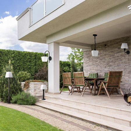 Nástenné svietidlo Vonkajšie fasádne svietidlo E27 Biele čierne IP44 Giza Sanico Goldlux