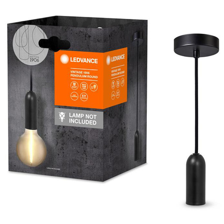 E27 závesné stropné svietidlo čierne Vintage 1906 kyvadlo Ledvance