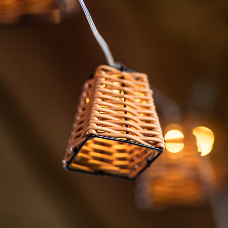 Solárne záhradné svietidlá Girland 10x LED Basket 2m