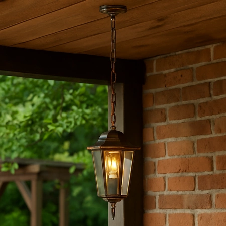 Vonkajšia závesná záhradná lampa E27 LATARNIA Patina BELLIS LUMILED