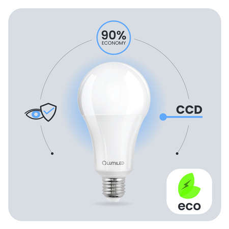 LED žiarovka E27 A60 24W = 200W 3452lm 3000K teplá biela 260° LUMILED