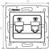 Telefónna zásuvka dvojitá nezávislá 2x RJ11 štvorcová biela LOGI Kanlux