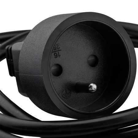 Sieťový predlžovací kábel zástrčka - zásuvka s uzemnením 3m 3x1,5mm 16A čierny ECOLIGHT