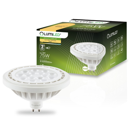 LED žiarovka GU10 reflektor ES111 10W = 75W 1055lm 3000K teplá biela 38° LUMILED