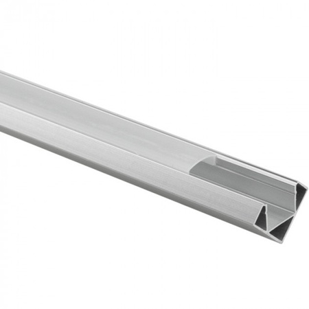 LED rohový hliníkový profil eloxovaný 2 m s matným difúzorom pre LED pásy + koncovky Ecolight série R