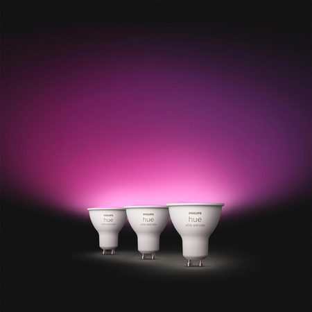 2x LED žiarovka GU10 reflektor 4,2W = 50W 400lm 2000-6500K CCT + RGB SMART Smart Bluetooth ZigBee Biela a farebná atmosféra Philips HUE