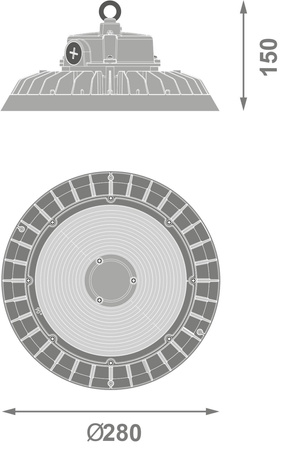 LED priemyselné svietidlo 200W 30000lm 4000K, neutrálna biela čierna IP65 IK08 High Bay E Ledvance