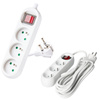 Sieťový predlžovací kábel 3x uzemnená zásuvka Power Strip On/Off Switch 5m White Linea Kobi