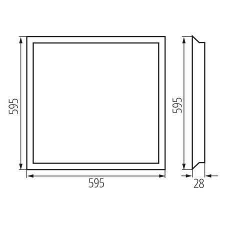 Kancelársky panel LED Plafon 60x60 40W 3800lm 4000lm neutrálna biela CRI97 90° UGR19 Flush Mounted Square White BLINGO KANLUX