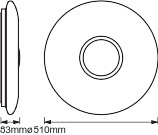 LED stropné svietidlopovrchovou montážou 34W 2400lm CCT stmievateľné okrúhle biele SMART+ WiFi Kite Ledvance