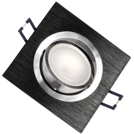 Svietidlo HALOGEN na zapustenú montáž Pohyblivé štvorcové svietidlo Black Brushed GU10