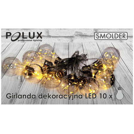 Dekoratívna girlanda na batérie 10 x LED 2700K Transparent IP20 Smolder Sanico Goldlux