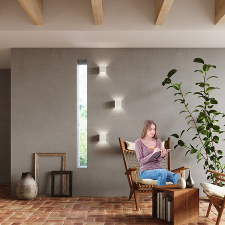 Nástenné svietidlo Up Bottom Square 3000K, teplá biela White Modern Luca Sollux