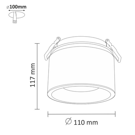 Svietidlo na zapustenú montáž 20W 1500lm 3000K, teplá biela 24° biela zlatá HARON Sanico Goldlux