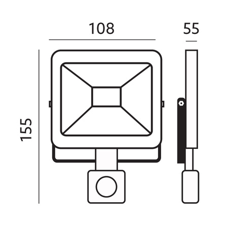 LED reflektor 10W 800lm 3000K IP44 biely so senzorom pohybu LED2B KOBI MHC