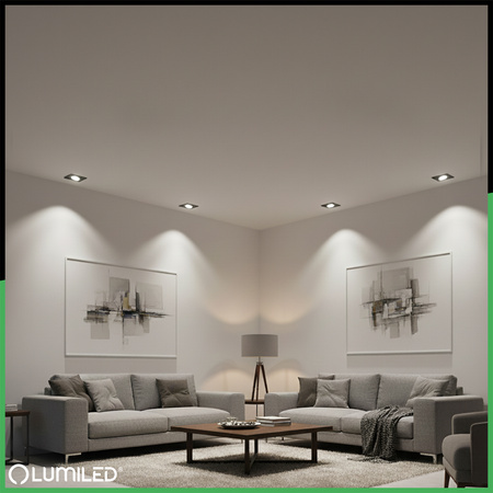 Halogénové stropné svietidlo Flush Mount Square Movable GU10 MR16 Black TRIAM LUMILED