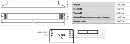 Elektronický predradník QUICKTRONIC QTZ8 1X36 220-240V OSRAM
