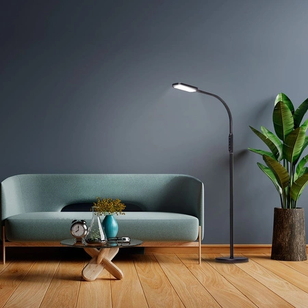 LED stojacia lampa 12W 1280lm 5500K studená biela čierna stmievateľná TOKYO Videx