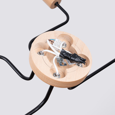 Luster Stropné svietidlo 4x E27 Prírodné drevo Čierna Timbo Peach Puff SL.1669 Sollux