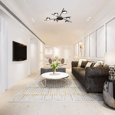 Luster Stropné svietidlo 6x GX53 9W 830lm 2700K, teplá biela čierny Povrchová montáž Videx