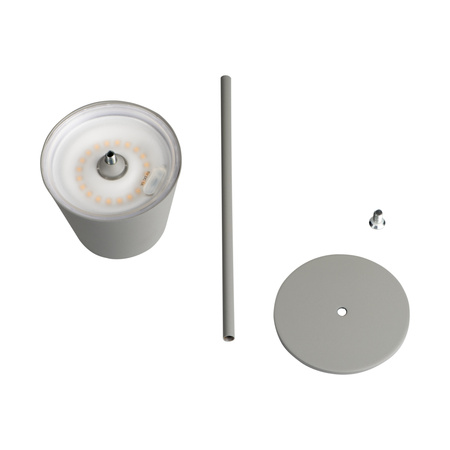 Stolná stolová lampa Školská kancelária Nočná lampa Nastaviteľná LED 1,2W 165lm 3000K, teplá biela sivá IP54 Dobíjateľná Inita Kanlux