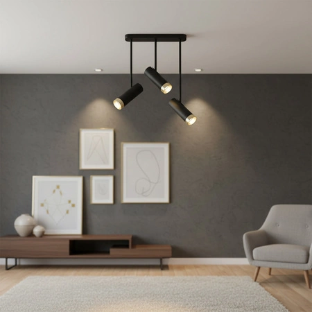 Bodové reflektorové stropné svietidlo 3x GU10 čiernozlaté PORTO Sanico Goldlux