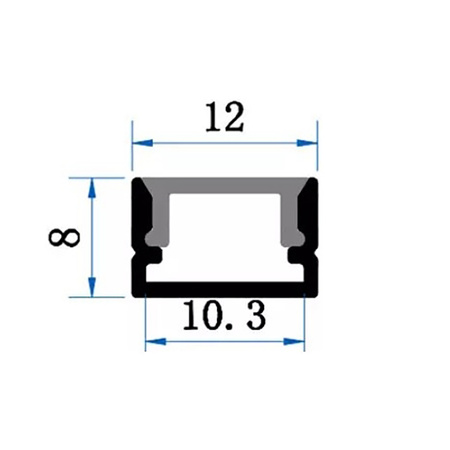 eloxovaný hliníkový profil pre LED KM33 Silver Povrchová montáž 2m