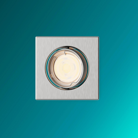 LED GU10 zapustená podhľadová hliníková štvorcová niklová Peridot Philips