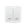 Zásuvkový spínač 2gang Lighting 10A Square White LOGI Kanlux