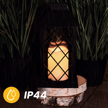 Solárna záhradná lampa LED Stojaca lampa LIRIO 2 IP44 Závesná čierna lampa LUMILED