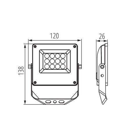 LED reflektor 10W 1080lm CCT 90° IP65 sivý ACETE Kanlux