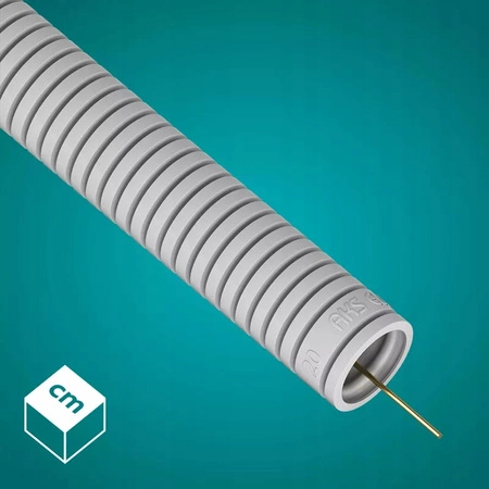 Vlnitá rúra RKGL 20mm 320N Peszel s pilotom na ochranu káblov 50m sivá AKS ZIELONKA