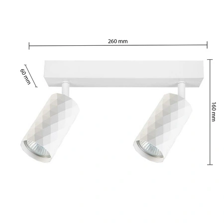 Bodové halogénové stropné svietidlo s reflektorom 2x GU10 Moving White Glamour Masterled