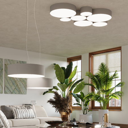 Povrchové stropné svietidlo 4x E27 Plafond Round Grey Minimalist Arena Sollux