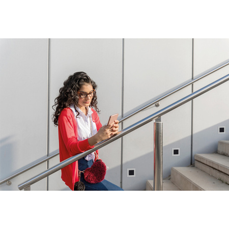 Schodiskové svetlo LED 0,8W 14lm 4000K neutrálna biela Square Silver Apus Kanlux