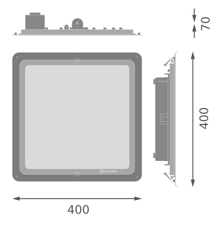 LED vonkajšie stropné svietidlo 145W 19575lm 5700K studená biela Surface Black IP66 Canopy Compact Ledvance