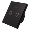Sklenený dotykový spínač Double Black IP54 Smart WIFI Masterled