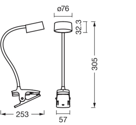 LED stolová lampa Clip nastaviteľná 4,8 W 328 lm CCT stmievateľná biela Kancelárska linka Ledvance