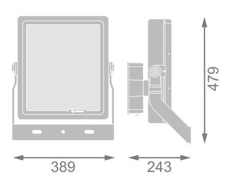LED reflektor Vonkajšia stmievateľná lampa 500W 56000lm 3000K IP66 Čierne reflektory Ledvance