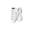 Predlžovací kábel Zástrčka 5x uzemnená zásuvka Power Strip On/Off Switch 3m White Linea Kobi