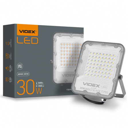 LED reflektor Halogén 30W 3900lm 5000K IP65 sivý VIDEX DAVIS