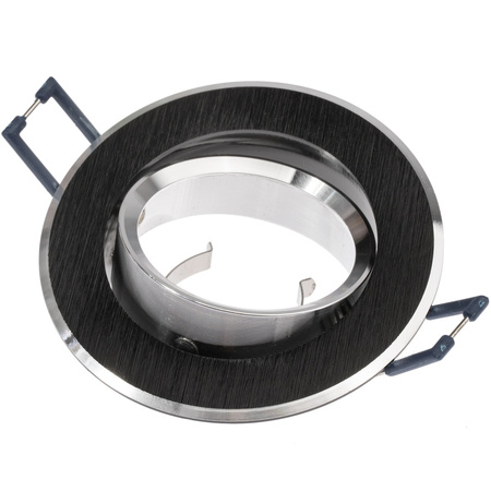 Svietidlo HALOGEN na zapustenú montáž Pohyblivé okrúhle čierne kartáčované GU10