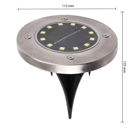 Sada 4x solárne záhradné svetlá LED poháňané disky 0,72W 6500K studené so súmrakovým senzorom Black Masterled