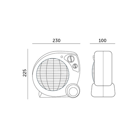 Farelka Stojaci termoelektrický ohrievač s termostatom 2000W Biela Sivá Zephyr Kobi
