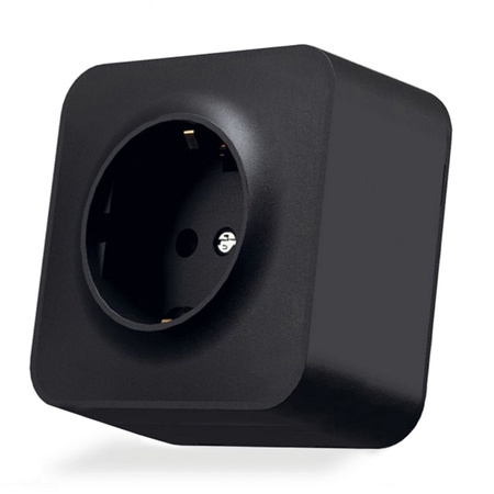 Elektrická zásuvka jednoduchá 16A na povrch čierna BINERA VIDEX