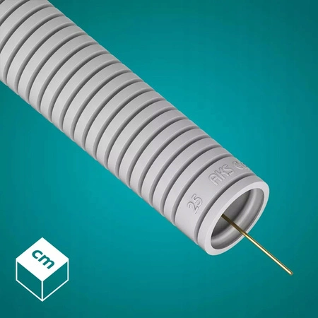 Vlnitá rúra RKGL 25mm 320N Peszel s pilotom na ochranu káblov 25m sivá AKS ZIELONKA